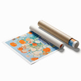 Maximalist Wall Art – Bold Floral Still Life in Blue and Orange Vase