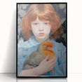 Maximalist Wall Art – Expressive Portrait of Child Holding a Bird
