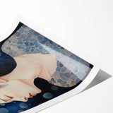 Maximalist Wall Art – Dreamy Underwater Portrait with Koi Fish