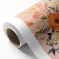 Maximalist Wall Art – Elegant Floral Arrangement with Bird on Peach Background