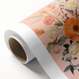Maximalist Wall Art – Elegant Floral Arrangement with Bird on Peach Background