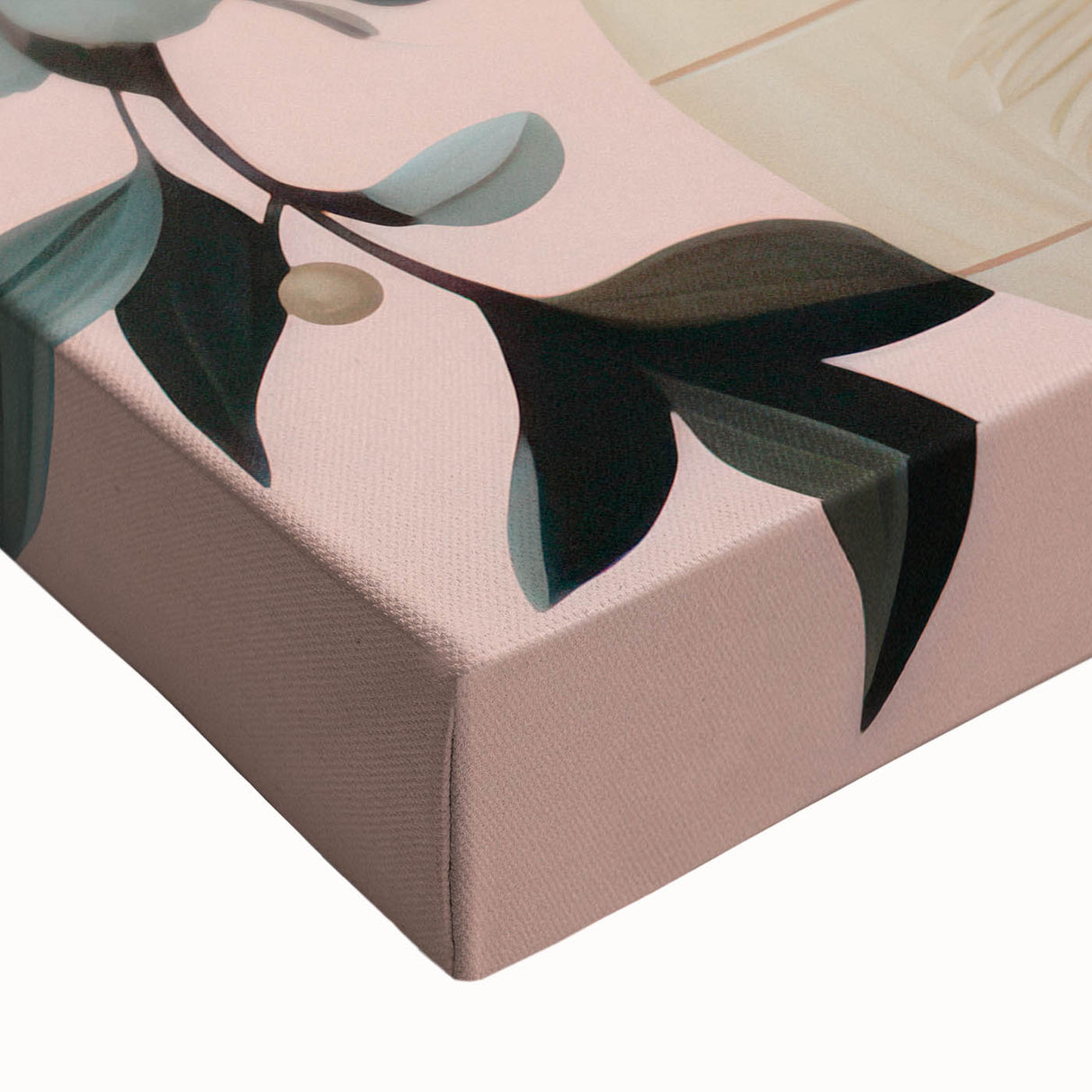 Maximalist Wall Art – Elegant Floral Arrangement with Bird on Peach Background