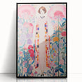 Maximalist Wall Art – Bold Floral Portrait with Geometric Accents