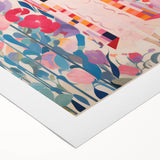 Maximalist Wall Art – Bold Floral Portrait with Geometric Accents