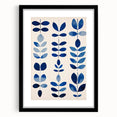 Maximalist Wall Art - Bold Blue Leaf Print for Eclectic Home Decor