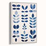 Maximalist Wall Art - Bold Blue Leaf Print for Eclectic Home Decor