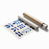 Maximalist Wall Art - Bold Blue Leaf Print for Eclectic Home Decor