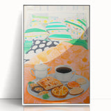 Maximalist Wall Art - Bold Breakfast in Bed Print for Eclectic Decor