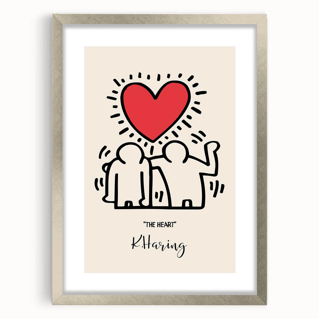 Maximalist Wall Art - The Heart by K. Haring | Bold and Expressive Decor