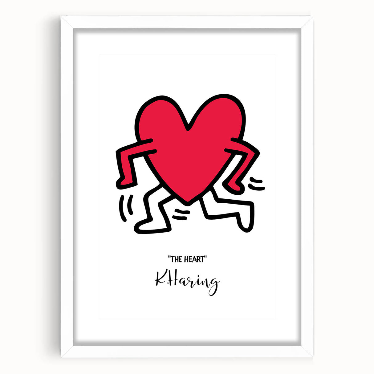 Maximalist Wall Art - Running Heart by K. Haring | Bold and Expressive Decor