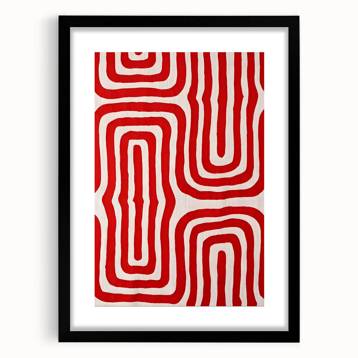 Maximalist Wall Art - Bold Red Geometric Pattern | Modern and Expressive Decor
