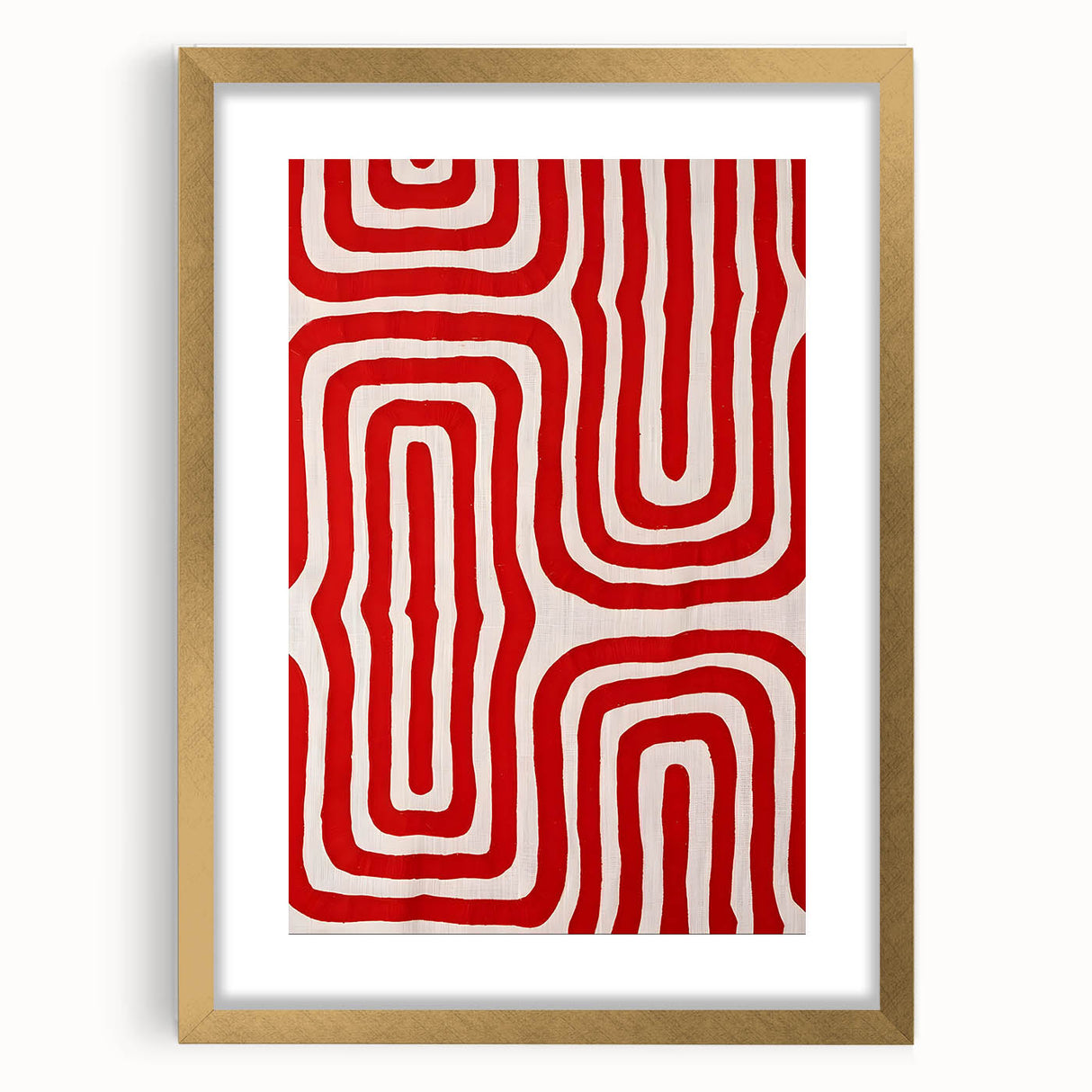 Maximalist Wall Art - Bold Red Geometric Pattern | Modern and Expressive Decor