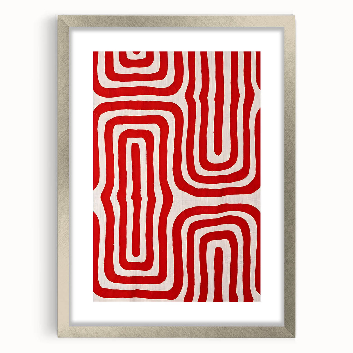 Maximalist Wall Art - Bold Red Geometric Pattern | Modern and Expressive Decor