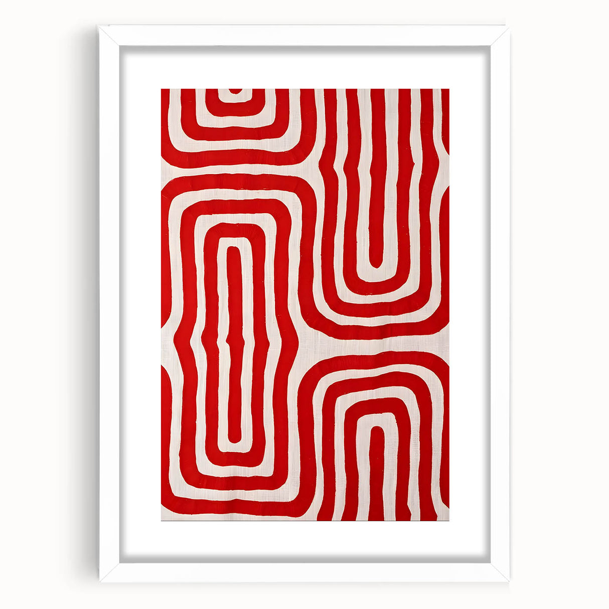 Maximalist Wall Art - Bold Red Geometric Pattern | Modern and Expressive Decor