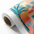 Maximalist Wall Art - Bold Tropical Houses Scene - Vibrant Decor Piece