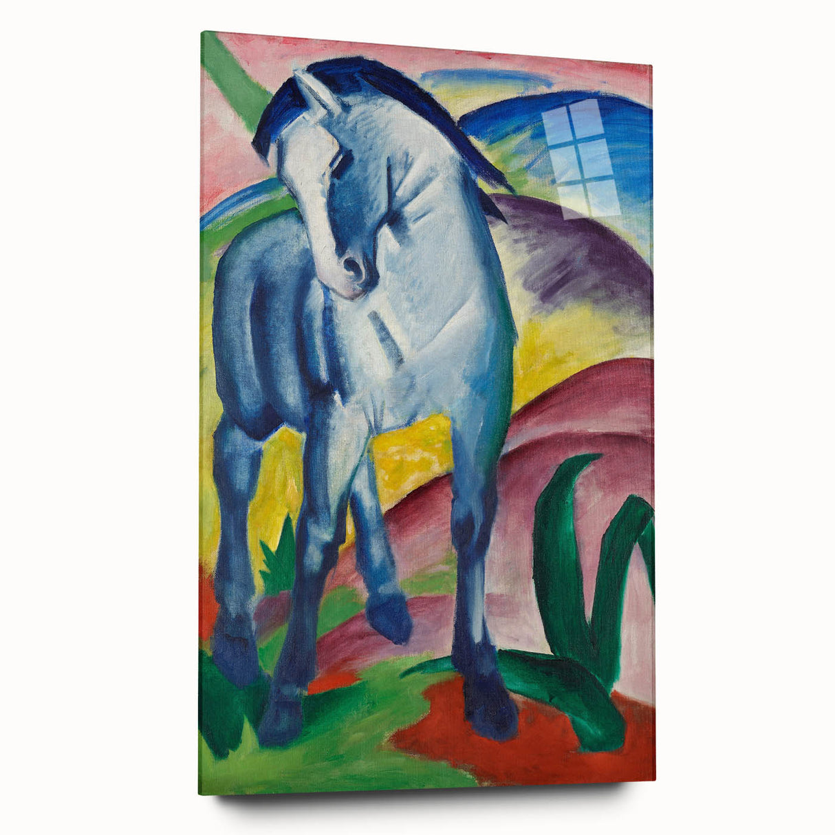Maximalist Wall Art - Abstract Blue Horse Painting | Bold and Expressive Decor