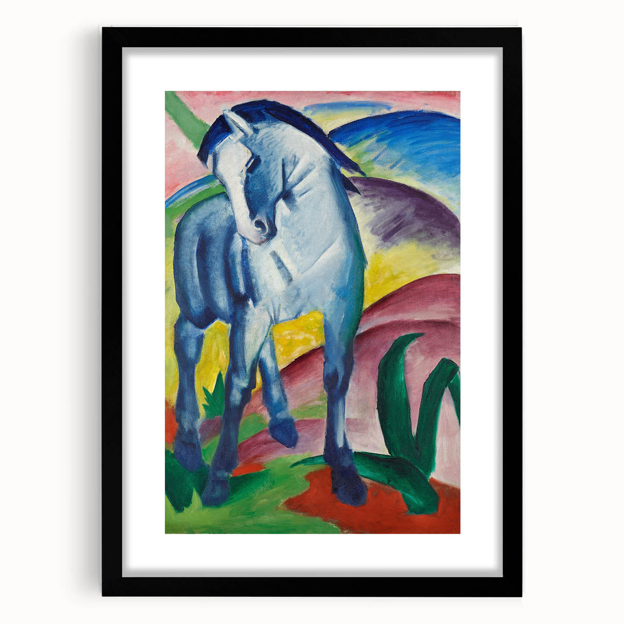 Maximalist Wall Art - Abstract Blue Horse Painting | Bold and Expressive Decor