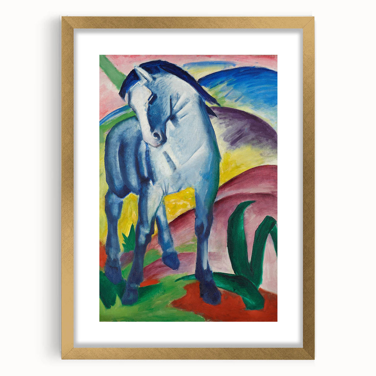 Maximalist Wall Art - Abstract Blue Horse Painting | Bold and Expressive Decor
