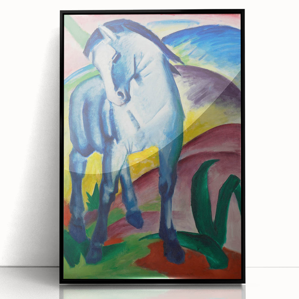 Maximalist Wall Art - Abstract Blue Horse Painting | Bold and Expressive Decor