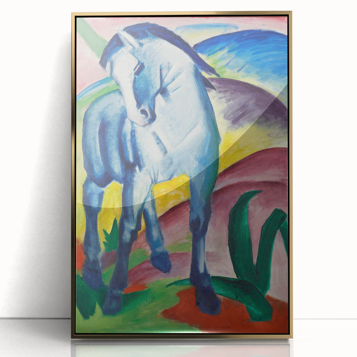Maximalist Wall Art - Abstract Blue Horse Painting | Bold and Expressive Decor