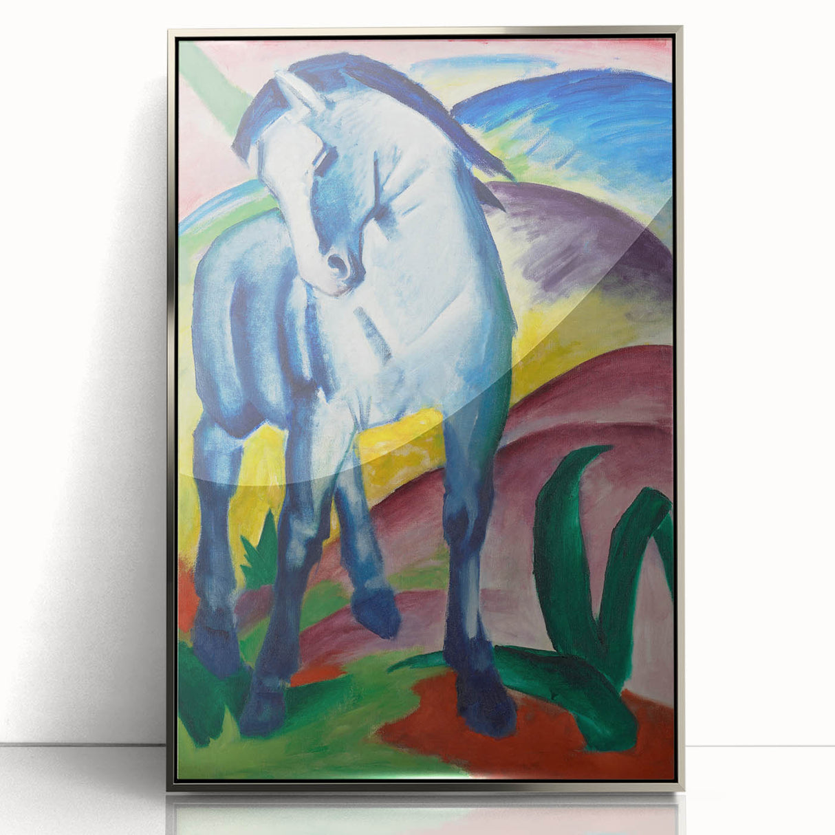 Maximalist Wall Art - Abstract Blue Horse Painting | Bold and Expressive Decor