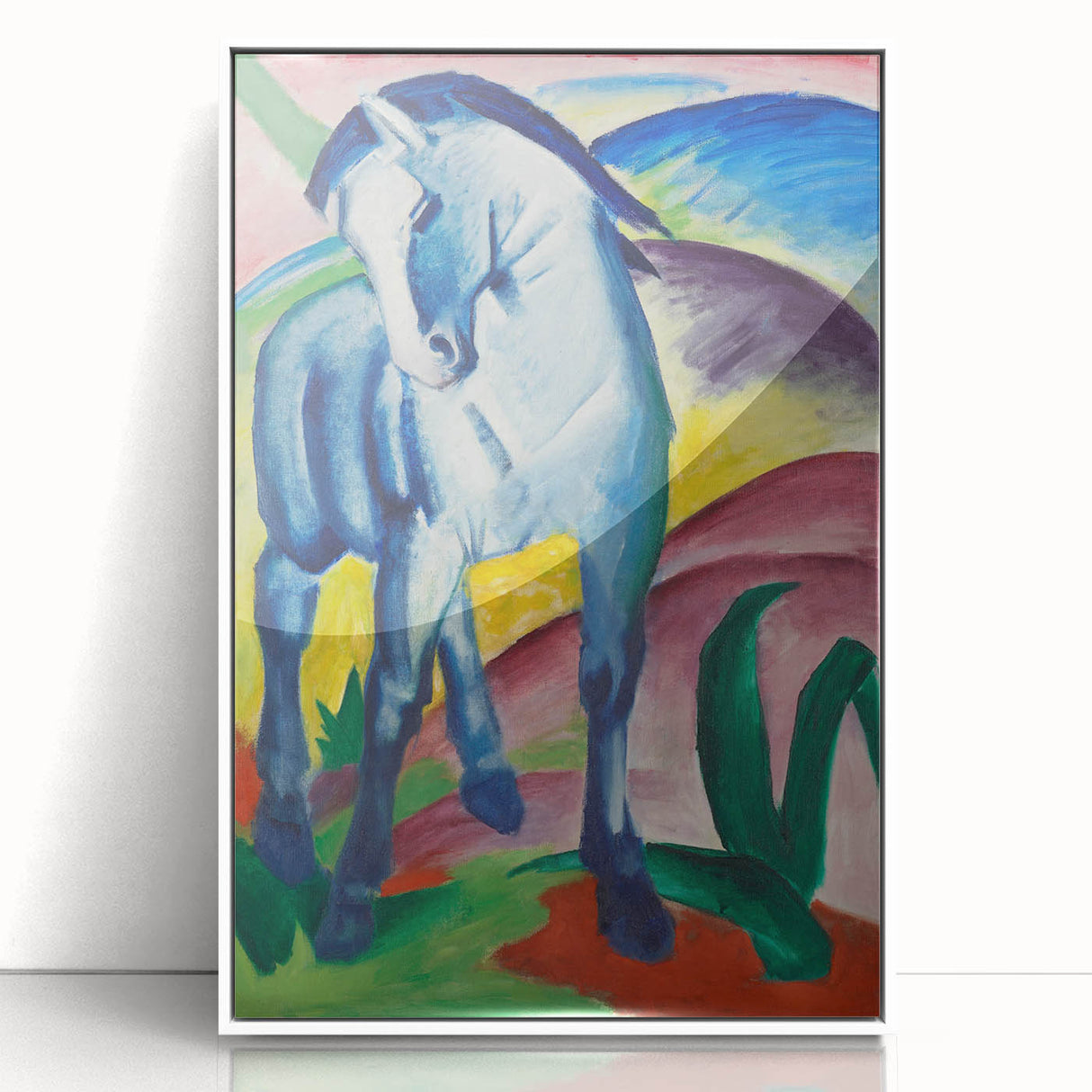 Maximalist Wall Art - Abstract Blue Horse Painting | Bold and Expressive Decor