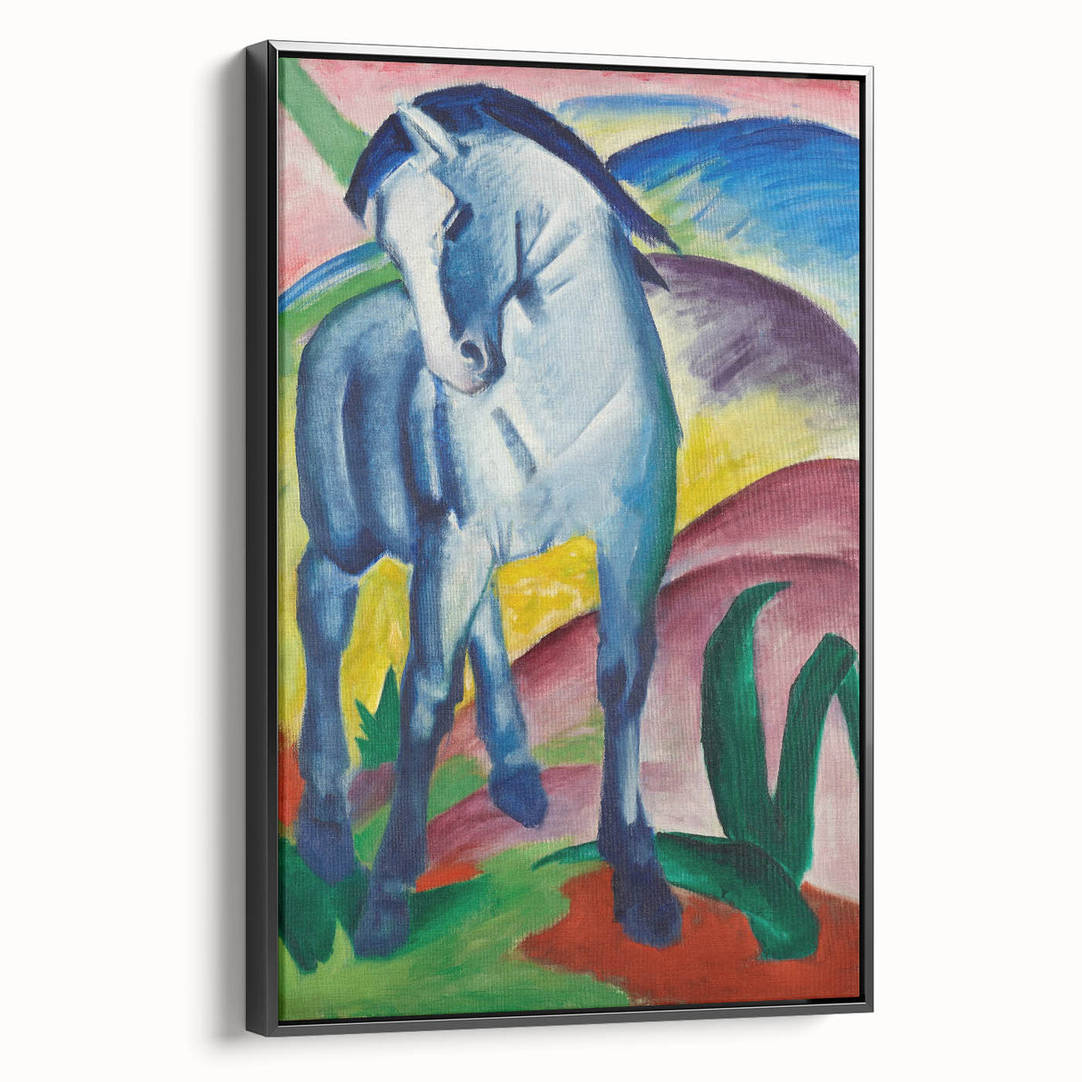 Maximalist Wall Art - Abstract Blue Horse Painting | Bold and Expressive Decor