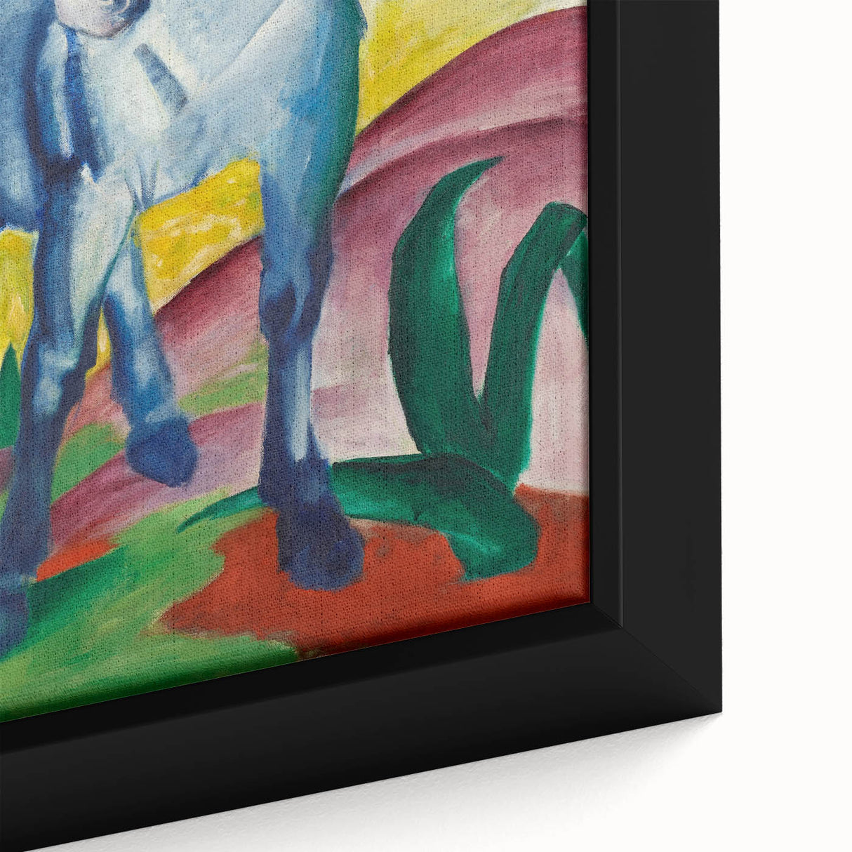 Maximalist Wall Art - Abstract Blue Horse Painting | Bold and Expressive Decor