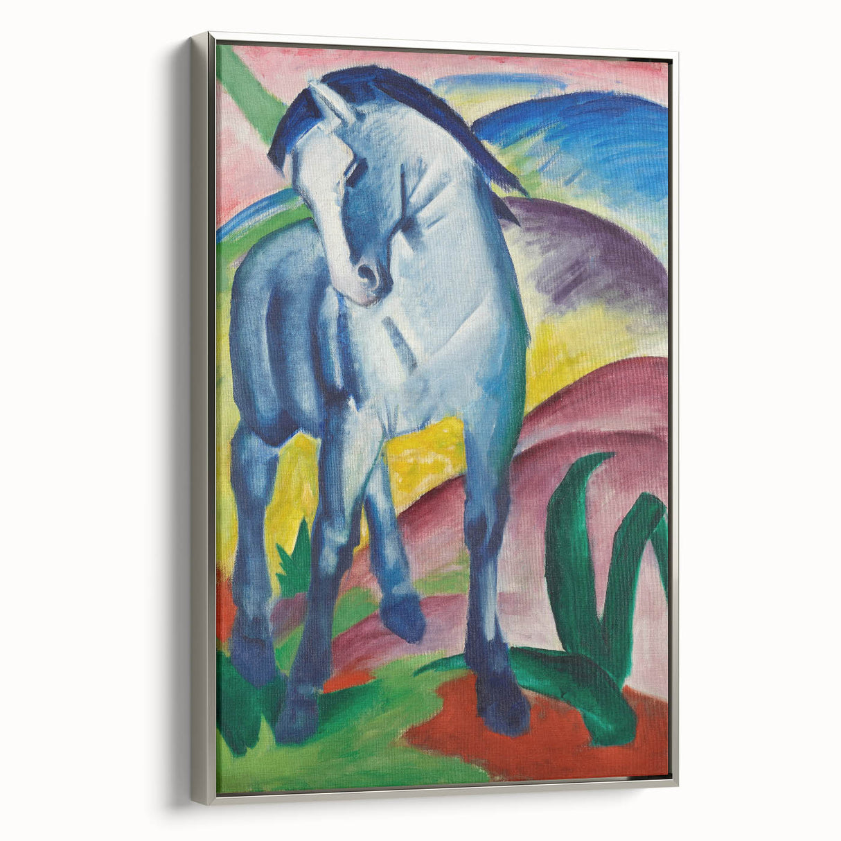 Maximalist Wall Art - Abstract Blue Horse Painting | Bold and Expressive Decor