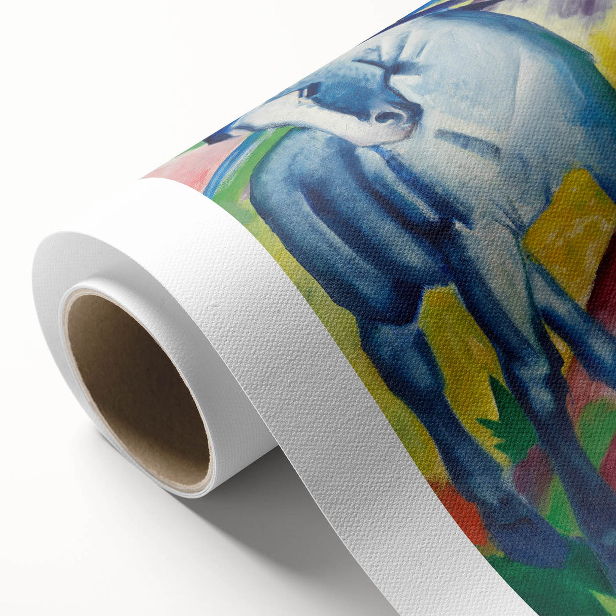 Maximalist Wall Art - Abstract Blue Horse Painting | Bold and Expressive Decor