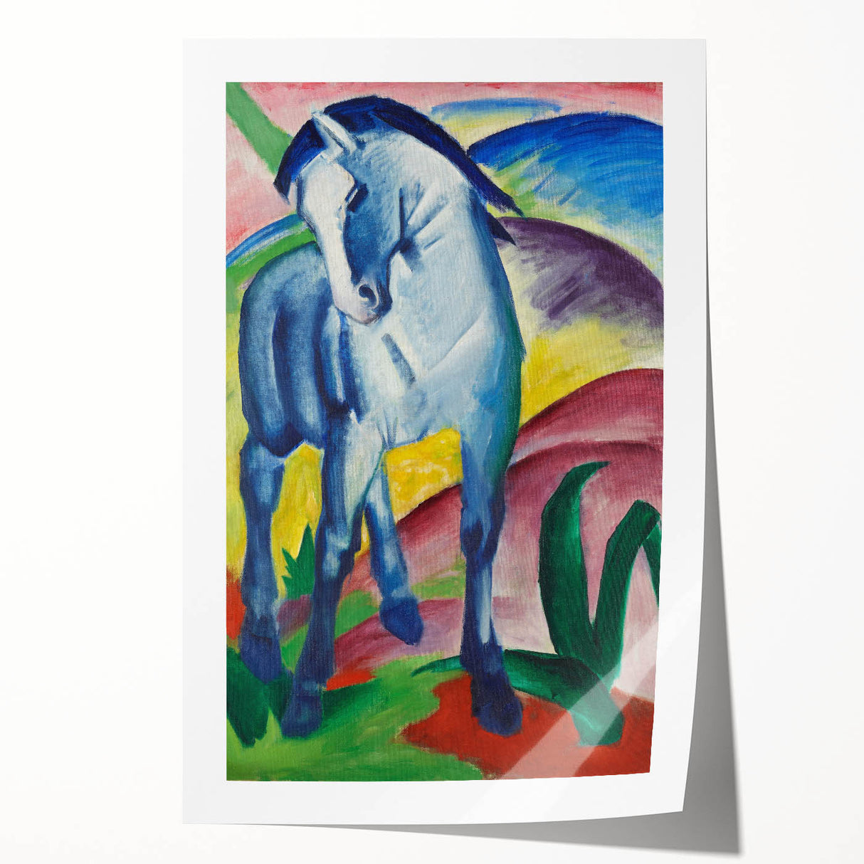 Maximalist Wall Art - Abstract Blue Horse Painting | Bold and Expressive Decor