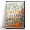 Maximalist Wall Art - Bold Eclectic Decor with Vibrant Orange and Green Pots