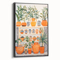 Maximalist Wall Art - Bold Eclectic Decor with Vibrant Orange and Green Pots