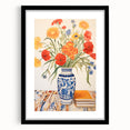 Maximalist Wall Art - Bold Floral Decor with Vibrant Red and Yellow Blooms