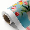 Maximalist Wall Art - Bold Tulip Vase Decor with Vibrant Red and Yellow Hues