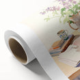 Maximalist Wall Art: Serene Still Life with Books and Flowers – Eclectic Decor