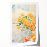 Maximalist Wall Art: Vibrant Still Life with Flowers and Oranges – Eclectic Decor