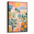 Maximalist Landscape Wall Art with Bold Citrus and Mediterranean Vibes
