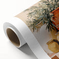 Maximalist Still Life Wall Art with Bold Terracotta Vases and Foliage