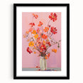 Maximalist Floral Wall Art with Bold Red and Yellow Flowers in Vase Design