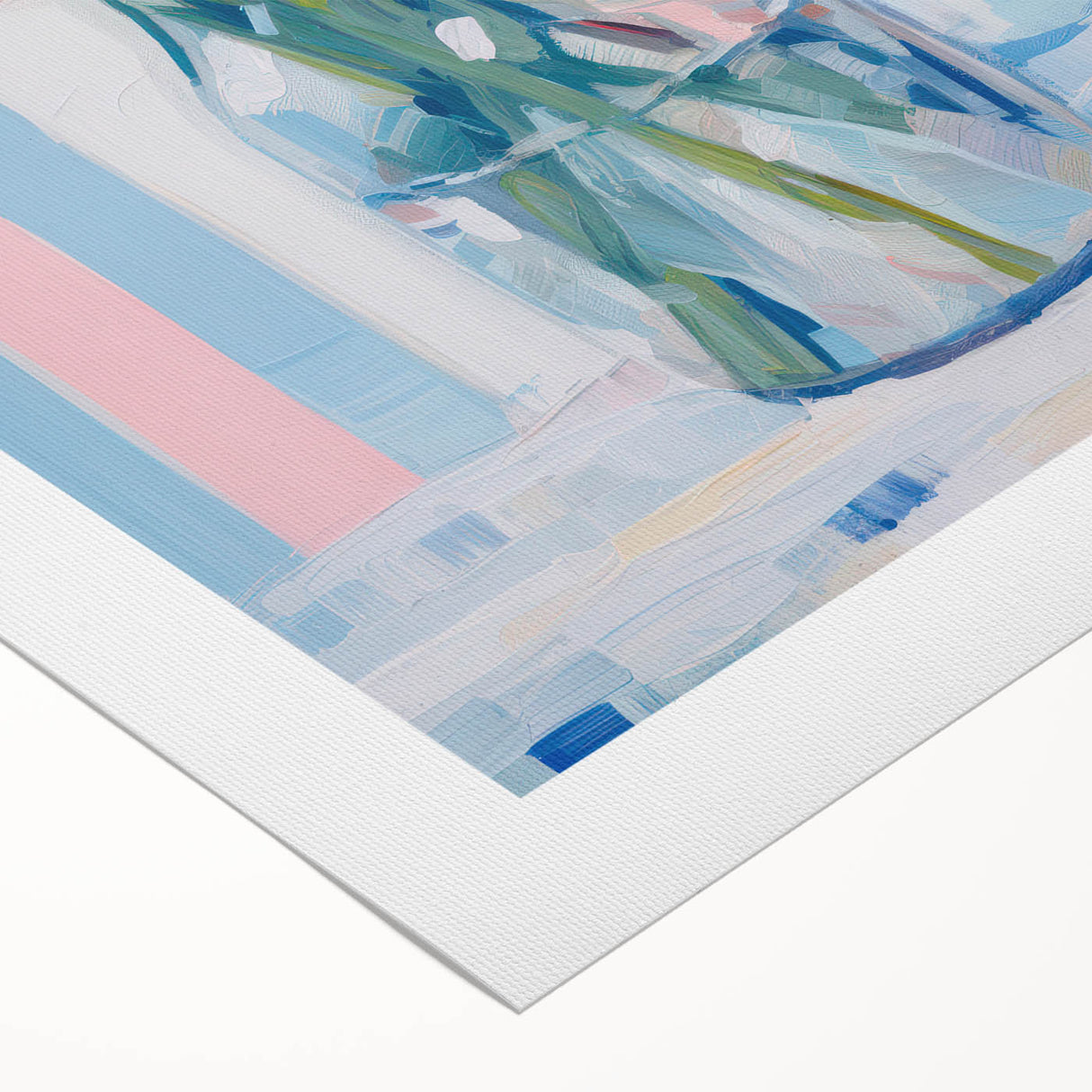 Maximalist Floral Wall Art with Vibrant Tulips and Colorful Striped Design
