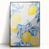 Maximalist Wall Art - Bold Lemon and Blue Foliage Decor for Vibrant Homes