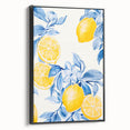 Maximalist Wall Art - Bold Lemon and Blue Foliage Decor for Vibrant Homes