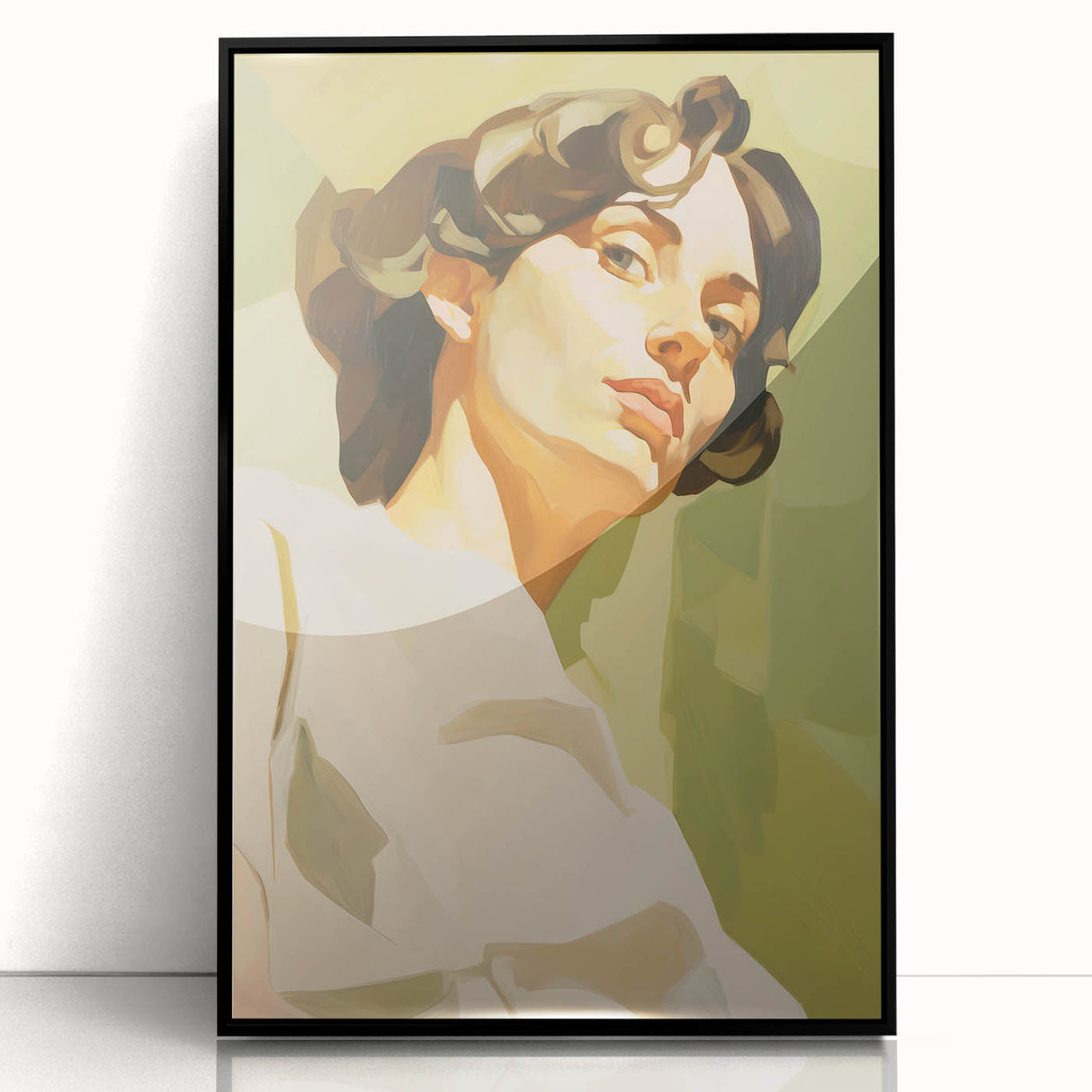 Maximalist Wall Art - Bold Portrait with Warm Tones and Expressive Style