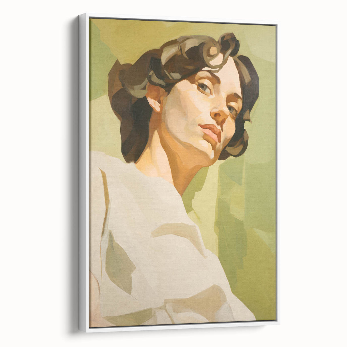 Maximalist Wall Art - Bold Portrait with Warm Tones and Expressive Style
