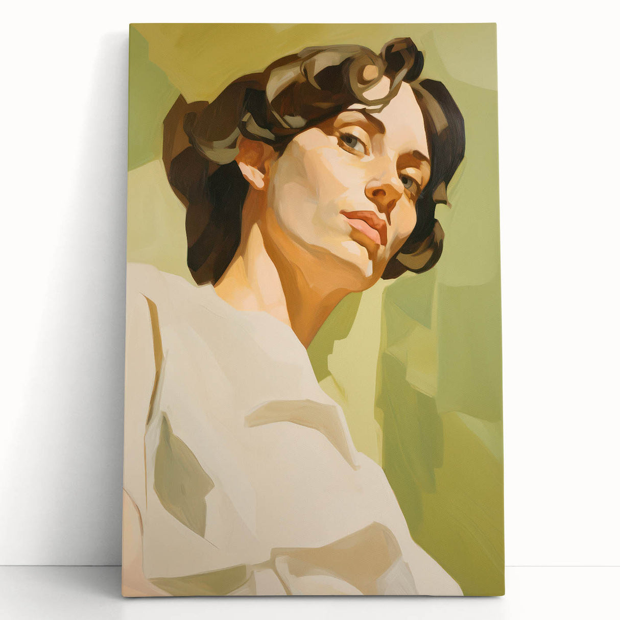 Maximalist Wall Art - Bold Portrait with Warm Tones and Expressive Style