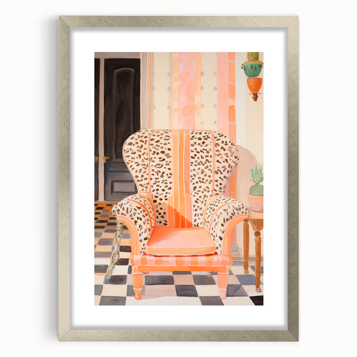 Maximalist Wall Art - Bold Leopard Print Armchair with Eclectic Style