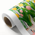 Maximalist Wall Art - Bold Tulip Garden with Vases and Vibrant Greenery