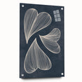 Mid Century Modern Art - Retro Abstract Geometric Leaf Design in Blue