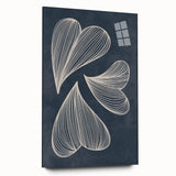 Mid Century Modern Art - Retro Abstract Geometric Leaf Design in Blue